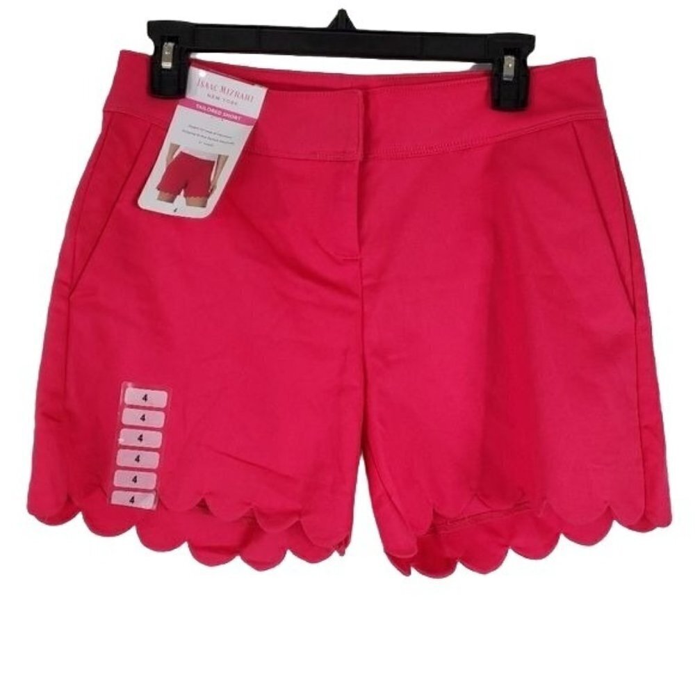 Isaac Mizrahi tailored scallop barbiecore shorts women's size  4